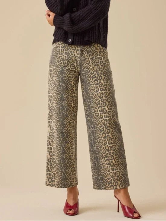 NWOT Altar’d State Nash Cheetah Straight Leg Pants - Picture 2 of 7